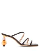 Matchesfashion.com Jacquemus - Noli Bead Heel Leather Sandals - Womens - Black