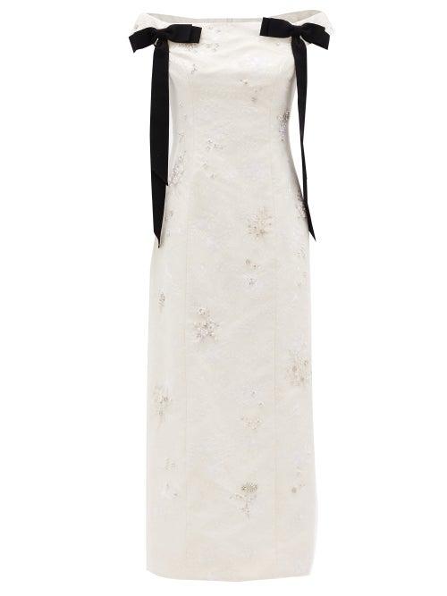 Matchesfashion.com Erdem - Angelique Crystal-embellished Chantilly-lace Dress - Womens - Ivory