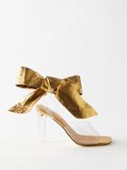 Valentino Garavani - Party 100 Bow-embellished Pvc Sandals - Womens - Bronze