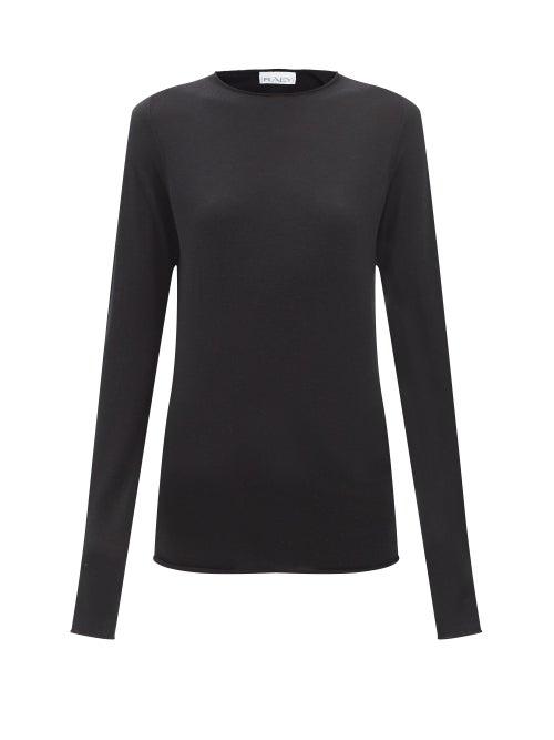 Raey - Raw-trim Merino Wool Crew-neck Sweater - Womens - Black