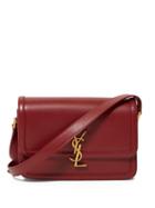 Matchesfashion.com Saint Laurent - Solferino Ysl-plaque Leather Shoulder Bag - Womens - Red