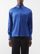 S.s. Daley - Fergus Silk-crepe Shirt - Mens - Navy
