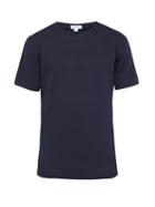 Matchesfashion.com Sunspel - Ribbed Cotton Cellular T Shirt - Mens - Navy