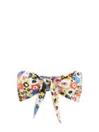 Matchesfashion.com Cala De La Cruz - Bimba Floral-print Knot-front Bandeau Bikini Top - Womens - Multi