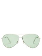 Matchesfashion.com Celine Eyewear - Aviator Metal Sunglasses - Womens - Green Silver
