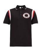 Matchesfashion.com Burberry - Ennis Logo-embroidered Cotton-piqu Polo Shirt - Mens - Black