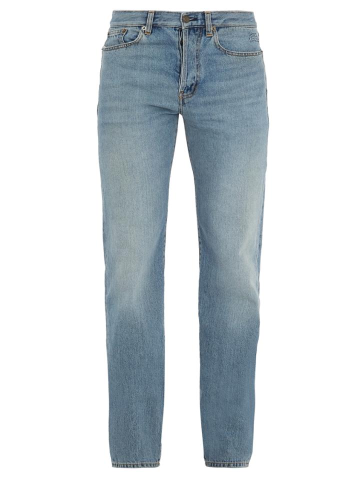 Saint Laurent Logo-embroidered Relaxed-fit Jeans