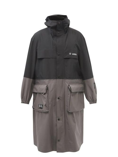 7 Moncler Frgmt Hiroshi Fujiwara - Nimbus Two-tone Technical-shell Coat - Mens - Black Grey