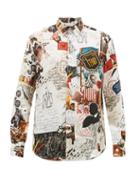 Matchesfashion.com Fendi - Karl Kollage Printed Silk Twill Shirt - Mens - Multi