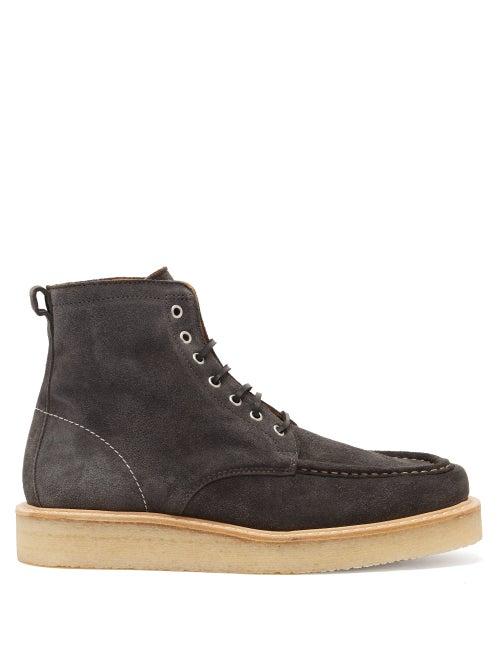 Matchesfashion.com Ami - Suede Lace-up Boots - Mens - Grey