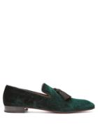 Christian Louboutin Stampato Reptile-effect Velvet Loafers