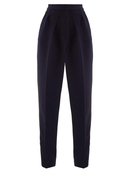 Matchesfashion.com Roksanda - Ragosta Side Stripe Twill Trousers - Womens - Navy Multi