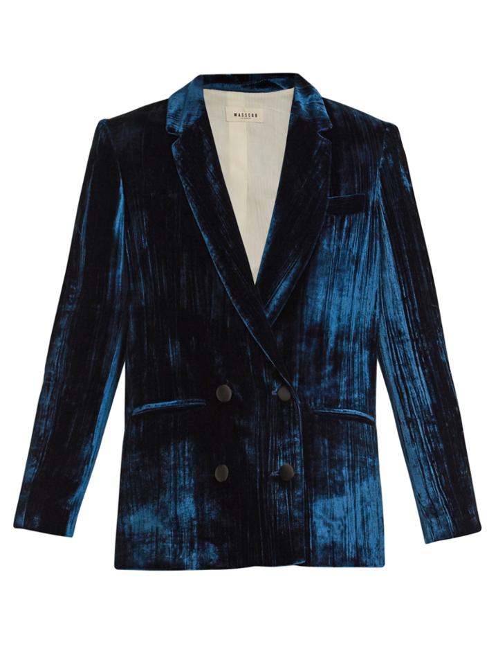 Masscob Double-breasted Velvet Blazer