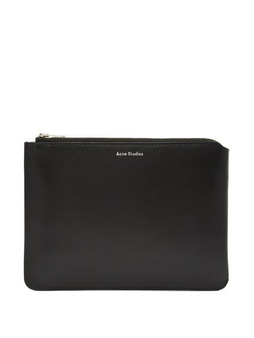 Matchesfashion.com Acne Studios - Malachite Large Leather Pouch - Mens - Black