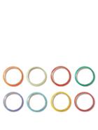 Fry Powers - Set Of Eight Enamelled Sterling-silver Rings - Womens - Multi