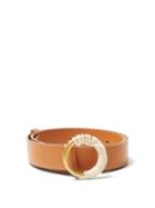 Matchesfashion.com Roksanda - Yarn Wrapped Buckle Leather Belt - Womens - Tan