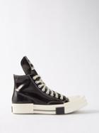 Rick Owens Drkshdw X Converse - Drkstr Chuck 70 Lacquered-canvas High-top Trainers - Womens - Black