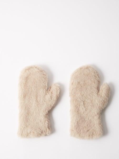 Max Mara - Ombrato Mittens - Womens - Beige