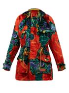 Matchesfashion.com M Missoni - Floral-print Padded Upcycled-velvet Hooded Parka - Womens - Red Multi