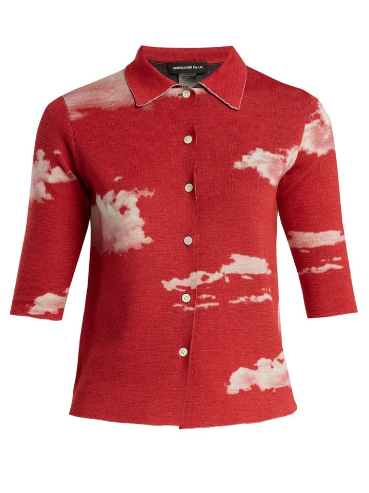 Undercover Cloud-print Reversible Wool Shirt