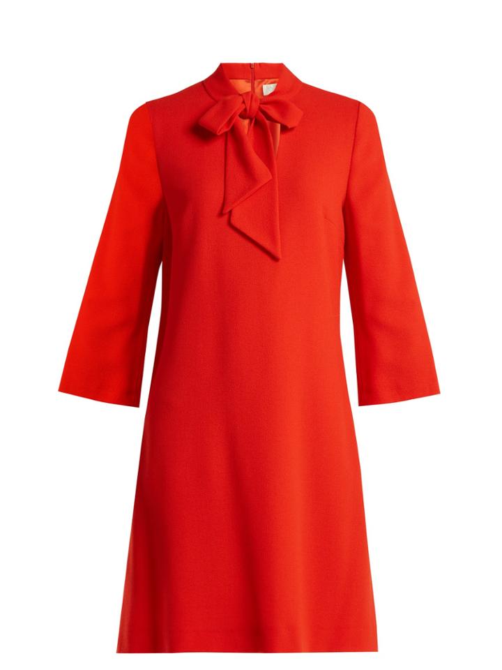 Goat Ginny Neck-tie Wool-crepe Dress