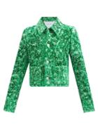Bottega Veneta - Chenille-boucl Jacket - Womens - Green Multi