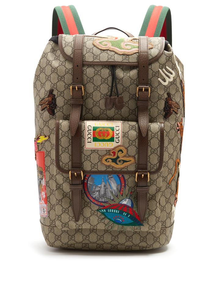 Gucci Gg Supreme Embroidered Backpack