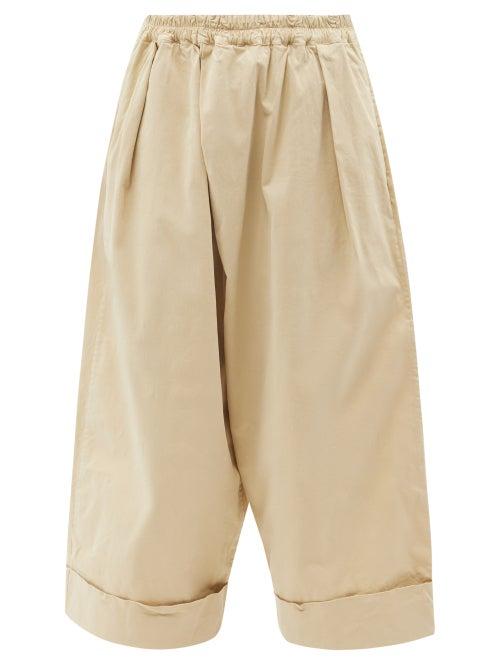 Toogood - The Baker Cropped Cotton-twill Wide-leg Trousers - Womens - Beige