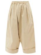 Toogood - The Baker Cropped Cotton-twill Wide-leg Trousers - Womens - Beige