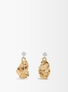 Azlee - Petit Nugget Diamond & 18kt Gold Earrings - Womens - Yellow Gold