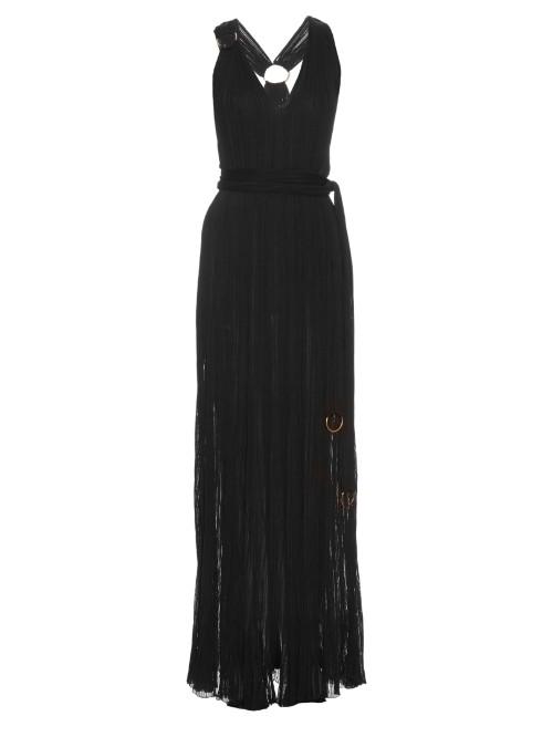 Roberto Cavalli V-neck Crinkle-knit Gown