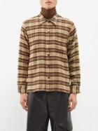 Sunflower - Spacey Check Wool-blend Shirt - Mens - Brown