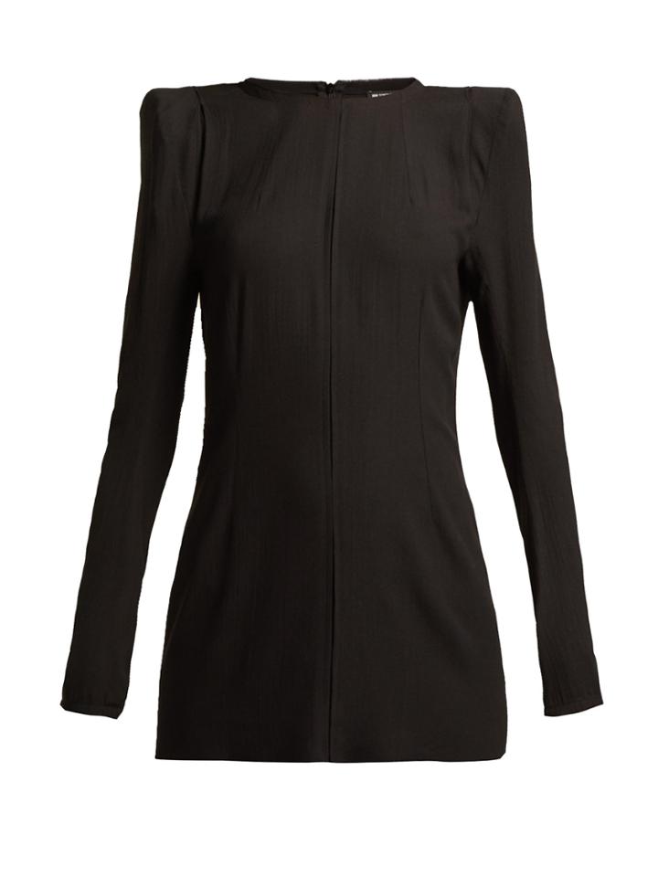 Ann Demeulemeester Ania Raw-edged Crepe Tunic Top
