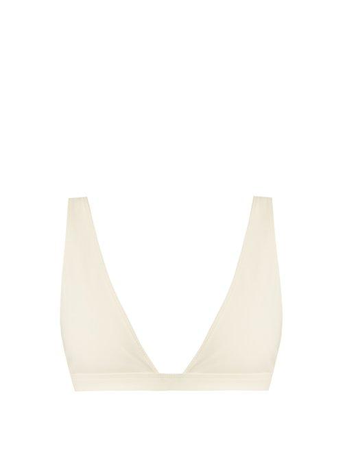 Matchesfashion.com Rochelle Sara - The Enga V Neck Bikini Top - Womens - White