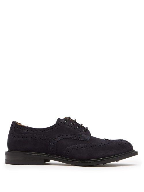 Matchesfashion.com Tricker's - Bourton Suede Brogues - Mens - Navy