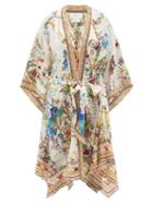 Matchesfashion.com Camilla - Handkerchief-hem By The Meadow-print Silk Coverup - Womens - White Print