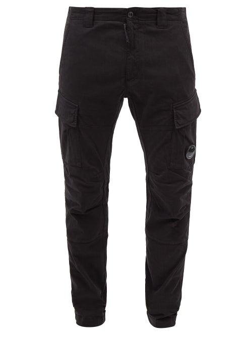 C.p. Company - Cargo-pocket Cotton-fleece Tapered-leg Track Pants - Mens - Black