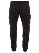 C.p. Company - Cargo-pocket Cotton-fleece Tapered-leg Track Pants - Mens - Black