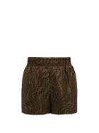 Mens Rtw Fendi - Ff-vertigo Jacquard Silk-twill Shorts - Mens - Brown Multi
