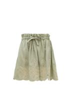 Matchesfashion.com Innika Choo - Min Easkurt Scalloped Linen Skirt - Womens - Light Green