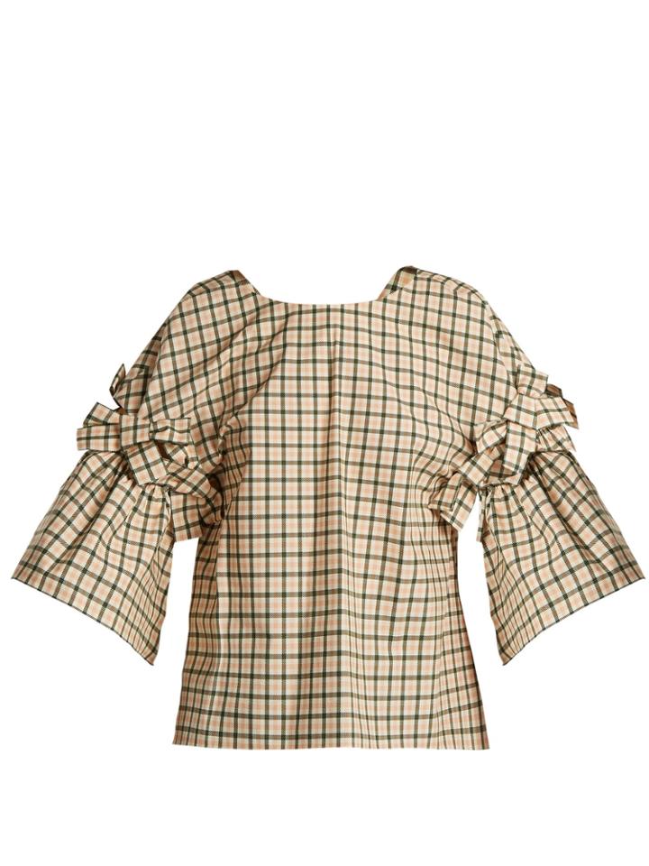 Fendi Bow-embellished Check Top
