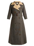 Khaite Charlotte Houndstooth Wool Trench Coat