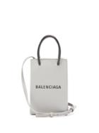 Matchesfashion.com Balenciaga - Shopping Mini Leather Cross Body Bag - Womens - Grey