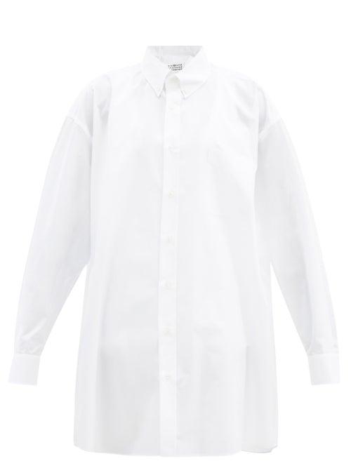 Matchesfashion.com Maison Margiela - Oversized Cotton-poplin Shirt - Womens - White