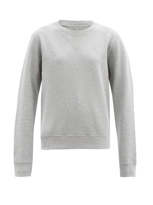 Matchesfashion.com Maison Margiela - Logo-embroidered Cotton-jersey Sweatshirt - Womens - Light Grey