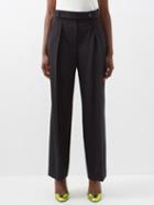 Proenza Schouler - Pleated Wool-blend Straight-leg Suit Trousers - Womens - Black