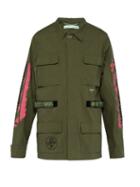 Matchesfashion.com Off-white - Diagonal Arrow Print Military Field Jacket - Mens - Green