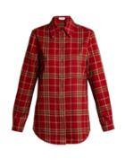 Matchesfashion.com Gabriela Hearst - Marcello Cashmere And Silk Blend Flannel Shirt - Womens - Red Print