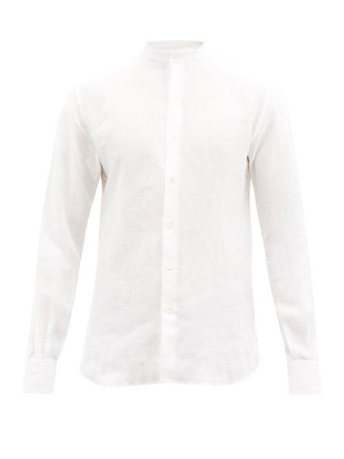 Sbline - Eton Stand-collar Linen Shirt - Mens - White