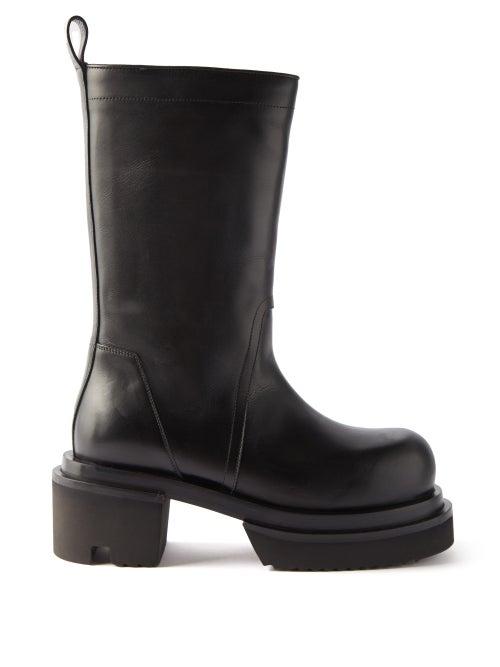 Rick Owens - Ballast Leather Platform Boots - Womens - Black